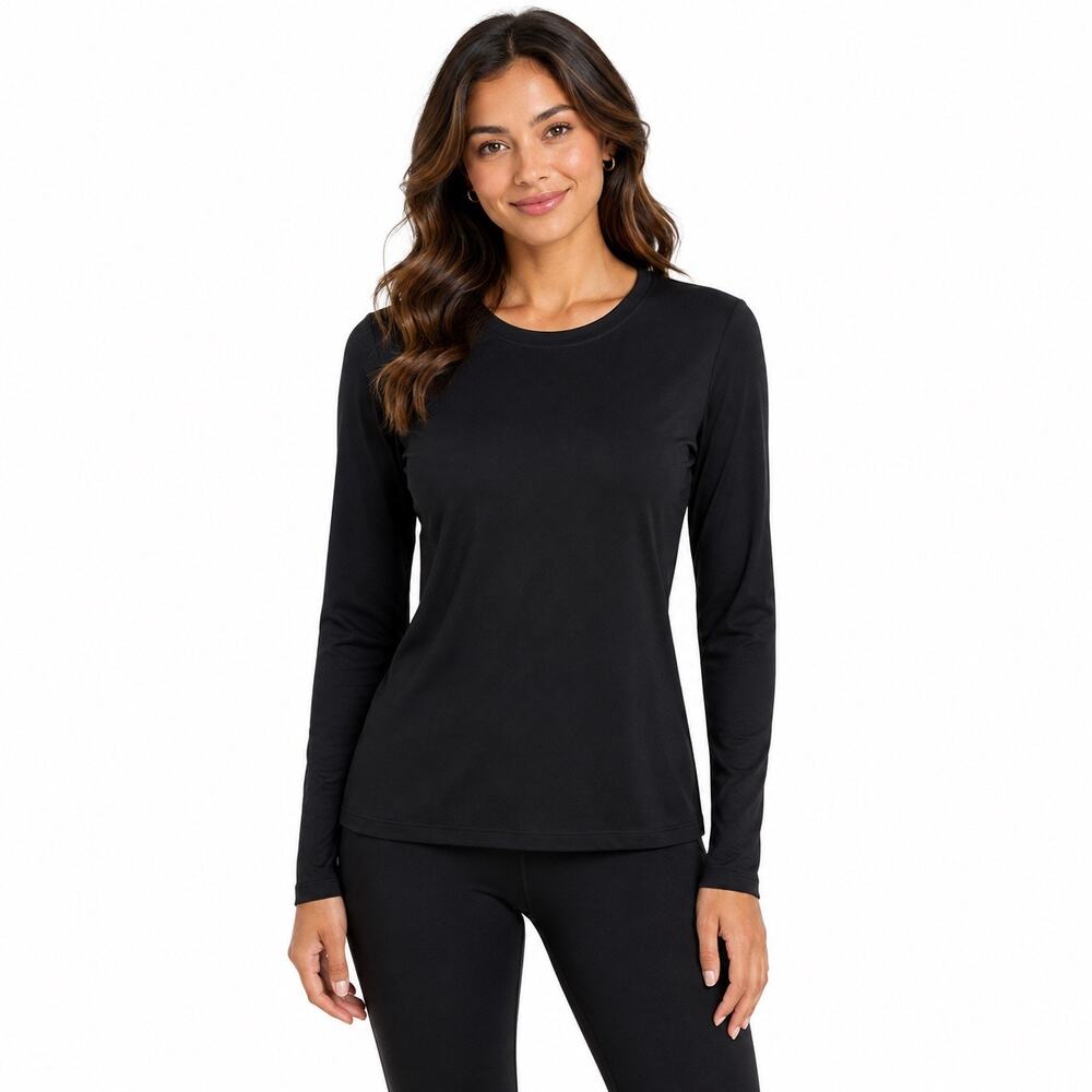 MAGCOMSEN Women's UPF 50+ Long Sleeve Shirt Plus Size Small Black